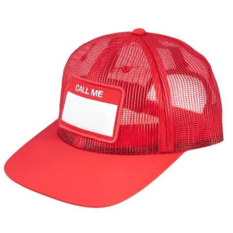 Call Me 917 Hello My Name is Red Trucker Hat