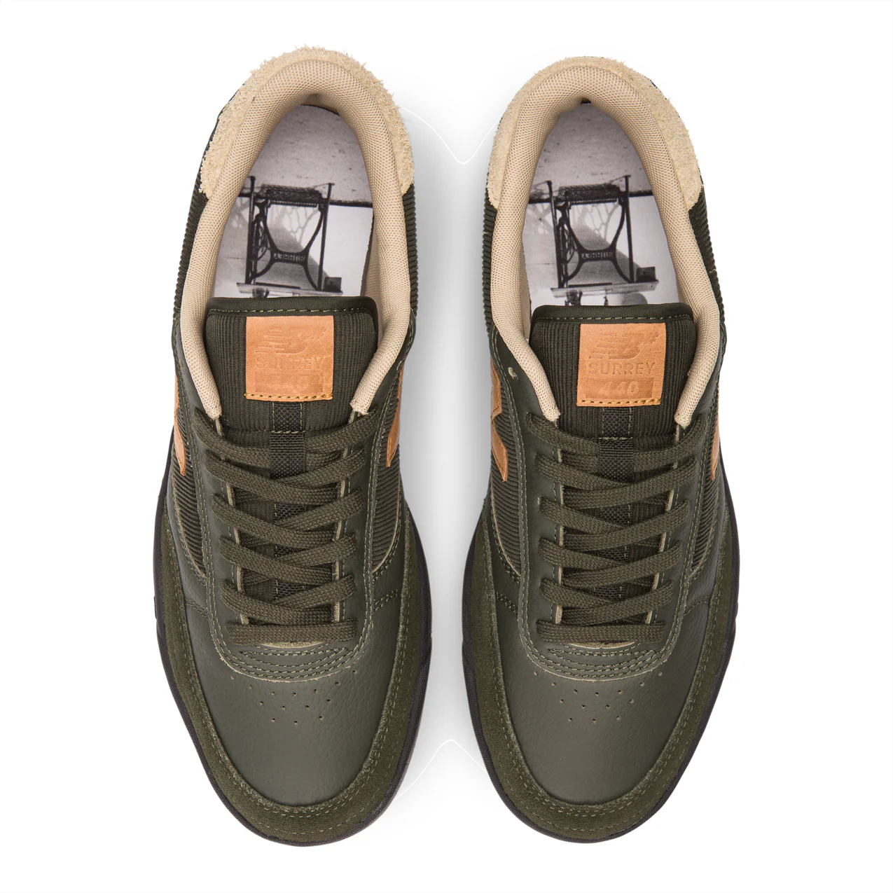 New Balance Numeric 440 TSP Forest Green With Black Shoes