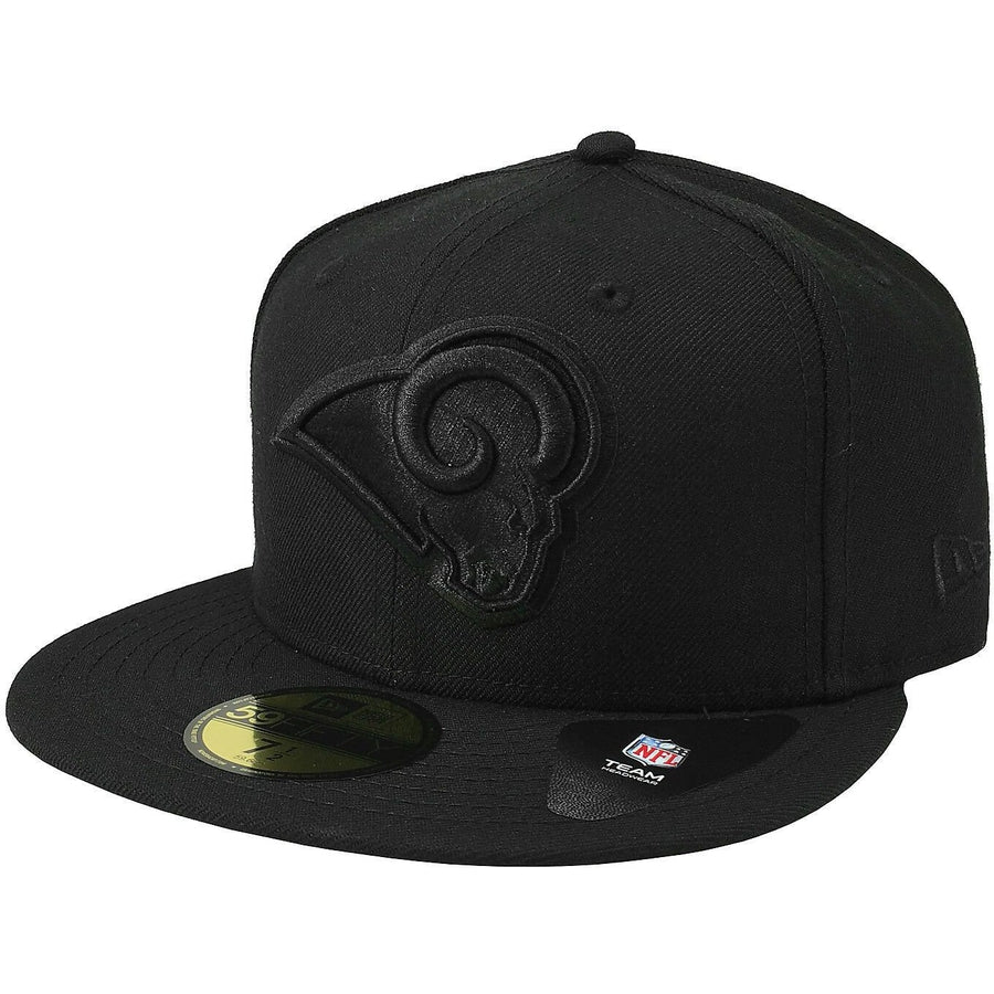 New Era Rams Fitted Black Hat 7 1/2