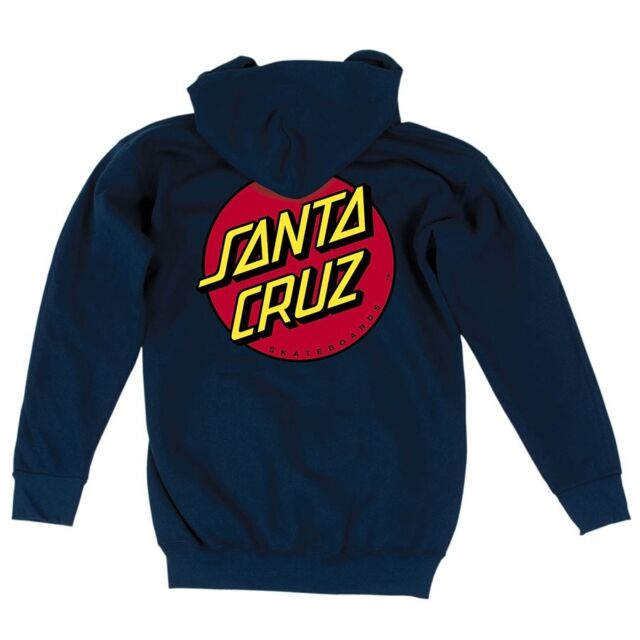 Santa Cruz Classic Dot Zip Hooded Relaxed Sweatshirt Navy