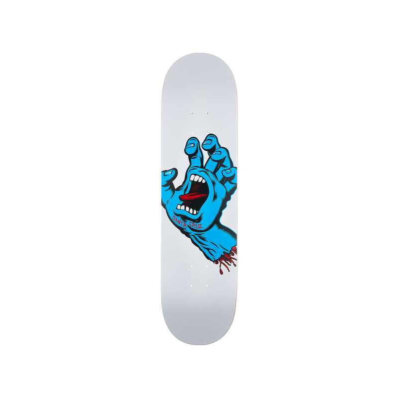 Santa Cruz White Screaming Hand Deck 8.25