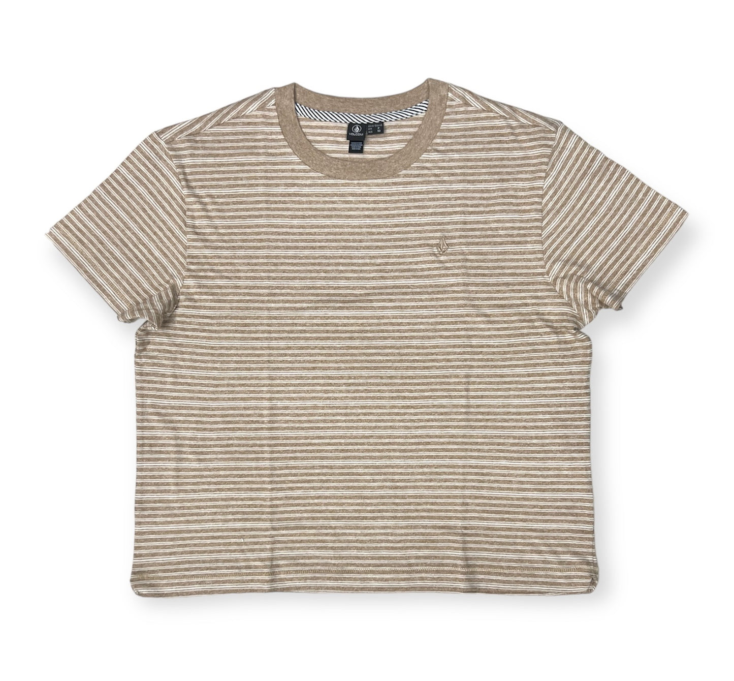 Volcom Halite Striped women's short sleeve T-shirt -Mocha