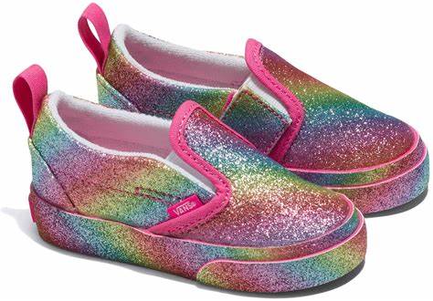 Vans Slip on Glitter Rainbow Multicolor Toddlers 2.0