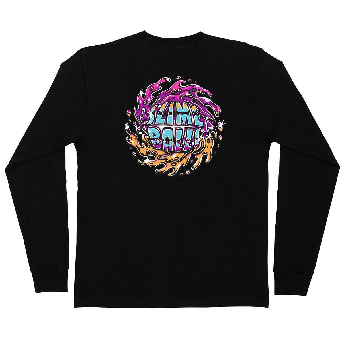 Slime Balls SB Logo Chrome Long-Sleeve Black T-shirt