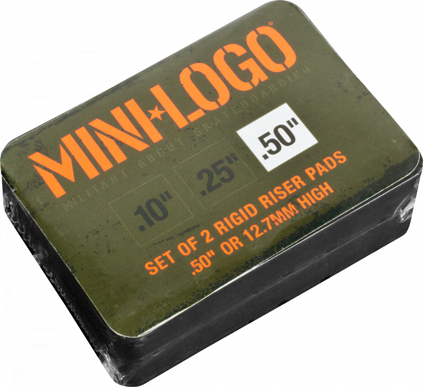 Mini Logo .50" Rigid Riser (2 pack) Black