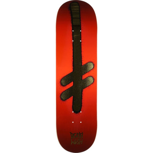 Deathwish Gang Logo Red/ Gold Skateboard Deck - 8.75" x 32"