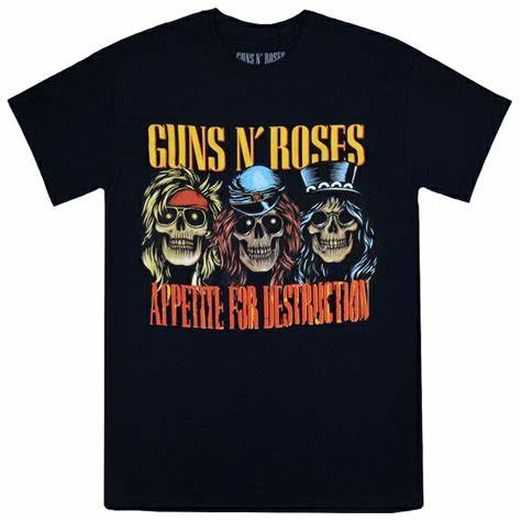 GUNS N' ROSES AFD SKULLS BLACK 2X-LARGE T-SHIRT