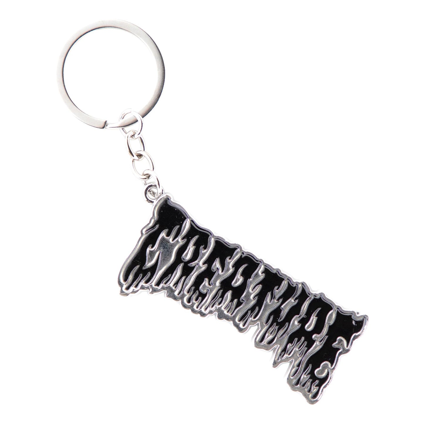 Hesher Flame Keychain Key Chain Silver OS Unisex Creature