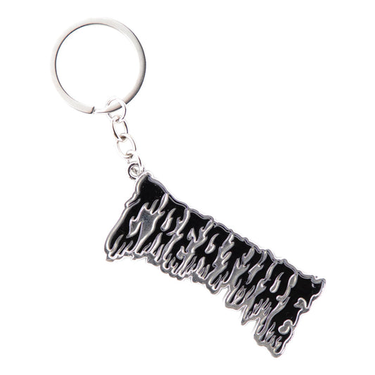 Hesher Flame Keychain Key Chain Silver OS Unisex Creature