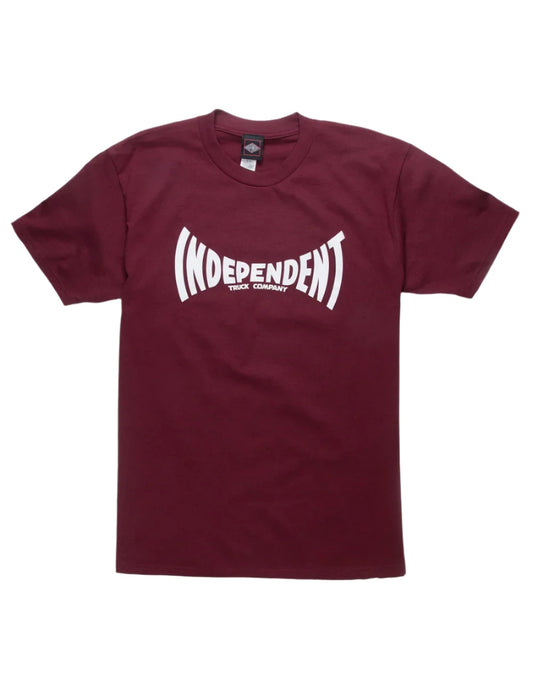 Independent Span Logo Burgundy W/ White T-shirt