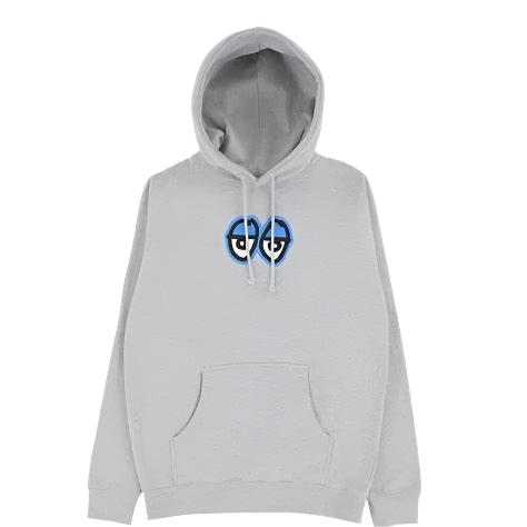 KROOKED LARGE EYES HEATHER GREY / BLUE 2X- LARGE PULLOVER HOODIE