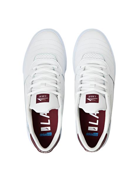 LAKAI CAMBRIDGE WHITE / BURGUNDY LEATHER SHOES