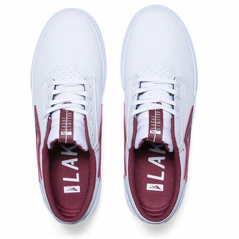 Lakai Griffin White/Burgundy Leather