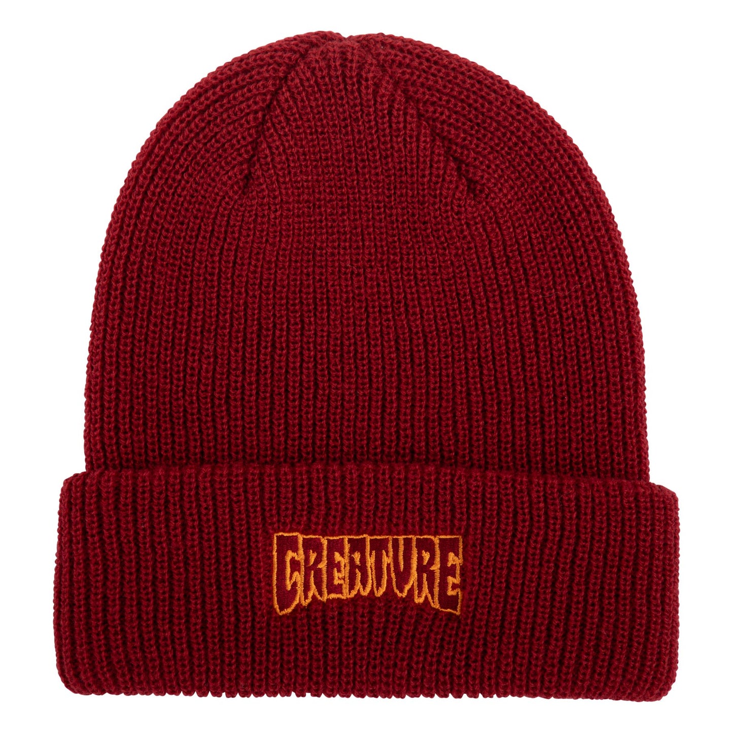 Logo Outline Beanie Long Shoreman Hat Dk Red OS Unisex Creature