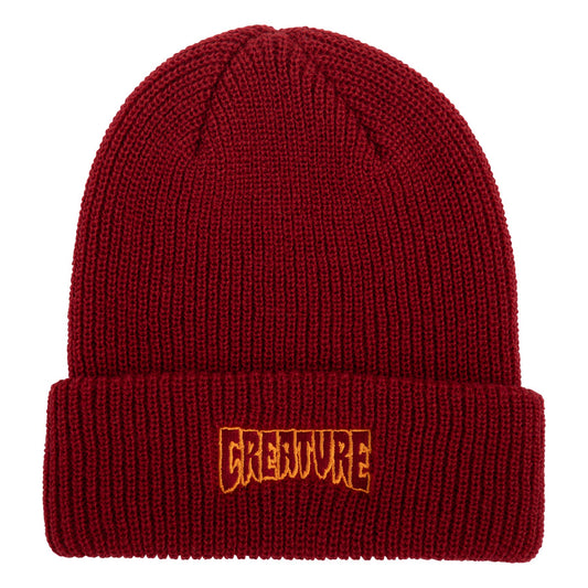 Logo Outline Beanie Long Shoreman Hat Dk Red OS Unisex Creature