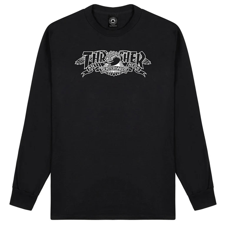 Thrasher X Anti Hero Mag Banner Black Long sleeve