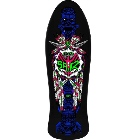 Powell Peralta Steve Saiz Totem Reissue Skateboard Deck - 10" Blacklight