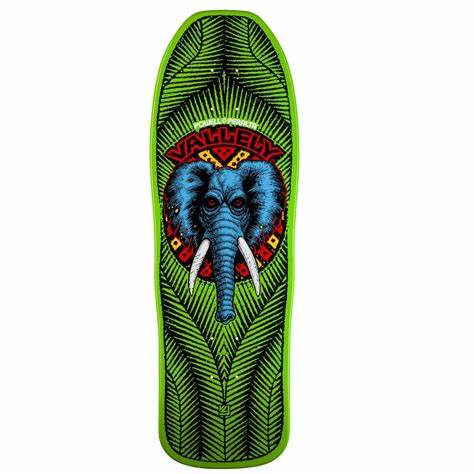 Powell Peralta Vallely Elephant Skateboard Deck Lime - 9.85 x 30