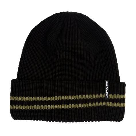 SANTA CRUZ PIT UNISEX LONG SHOREMAN BLACK / GREEN BEANIE