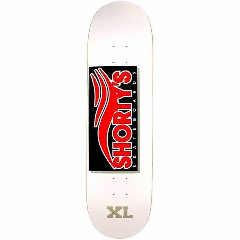 SHORTY'S SKATE TAB XL WHITE / BLACK / RED DECK - 8.5"