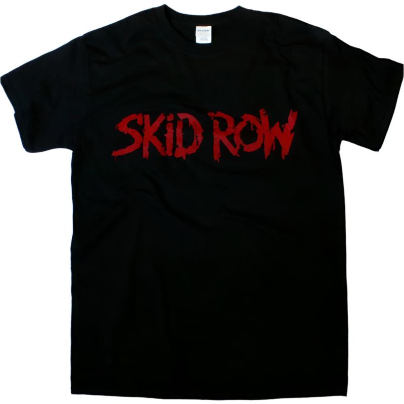 SKID ROW RED LOGO BLACK T-SHIRT