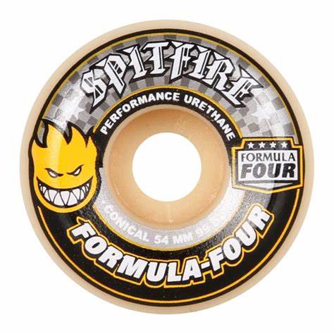 SPITFIRE FORMULA FOUR 54MM CONICAL YELLOW 99D WHEELS