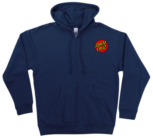 Santa Cruz Classic Dot Zip Hooded Relaxed Sweatshirt Navy