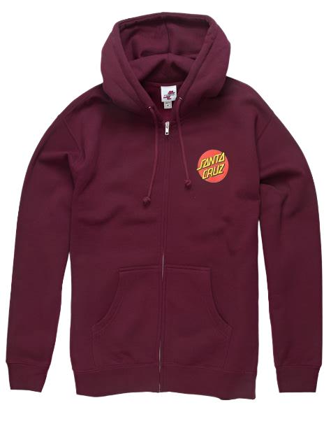 Santa Cruz Meek Slasher Zip-up Burgundy Hoodie