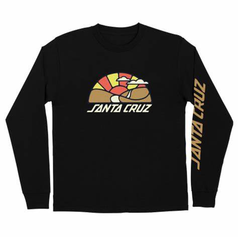 Santa Cruz Pathway  Strip Long-Sleeve Premium Eco Black T-shirt