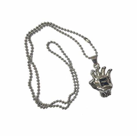 Santa Cruz Screaming Hand Silver Necklace