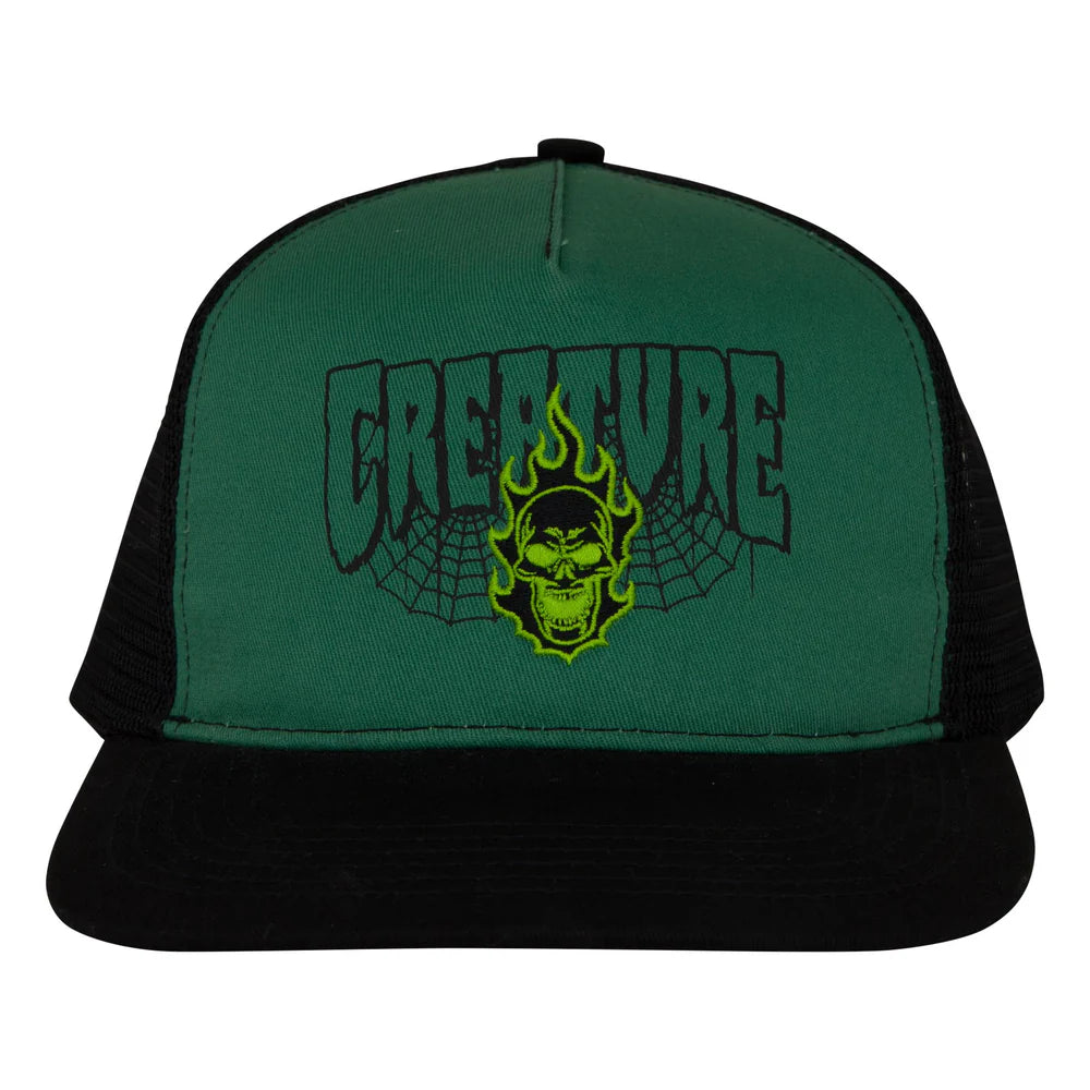 Bonehead 2 Relic Mesh Trucker Structured Hat Green Creature