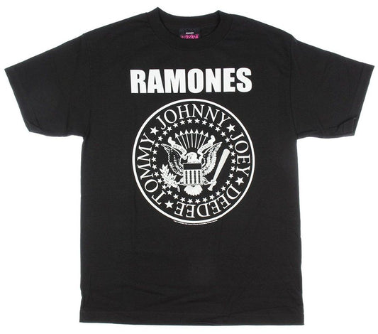 THE RAMONES SEAL LOGO BLACK T-SHIRT