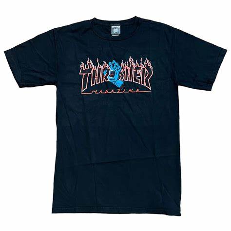 THRASHER x SANTA CRUZ SCREAMING FLAME LOGO WOMENS BLACK T-SHIRT