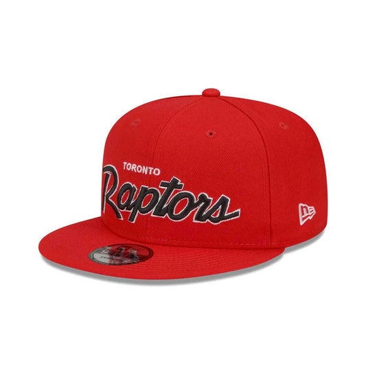 TORONTO RAPTORS 9FIFTY NEW ERA SCRIPT  RED SNAPBACK HAT