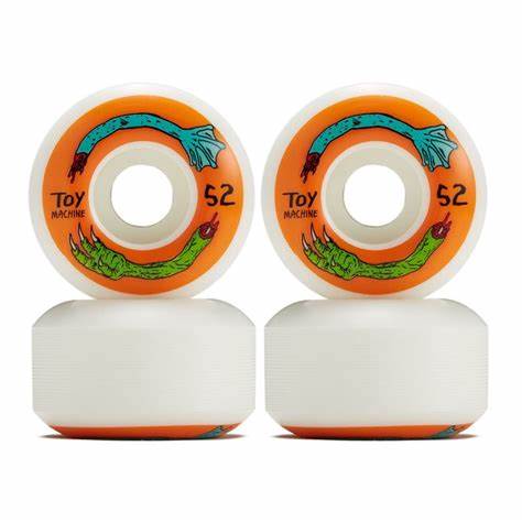 TOY MACHINE FOS ARMS 52mm White / Orange 100a Wheels