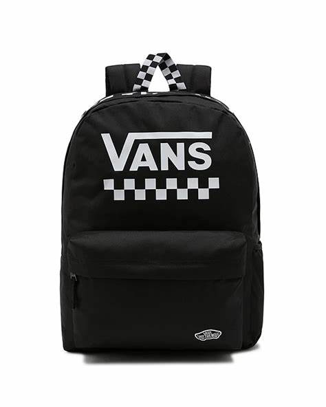 VANS LOGO STREET SPORT BLACK AND CHECKERED BACKPACK