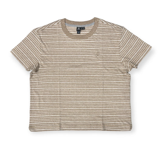 Volcom Halite Striped women's short sleeve T-shirt -Mocha