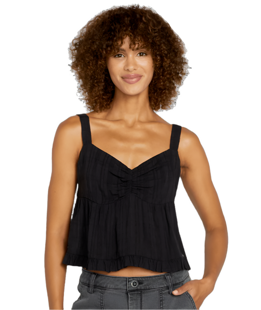 VOLCOM WOMENS DAY BY DAY BLACK TANK TOP