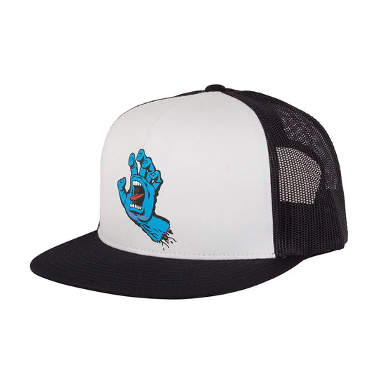 Santa Cruz Screaming Hand Front Mesh Trucker Unstructured Hat White/Black