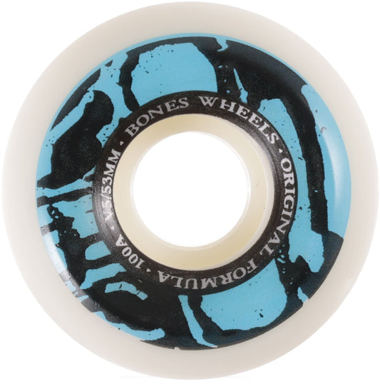 Bones Wheels 53 V5 Sidecut Bones OG white/Blue 100a