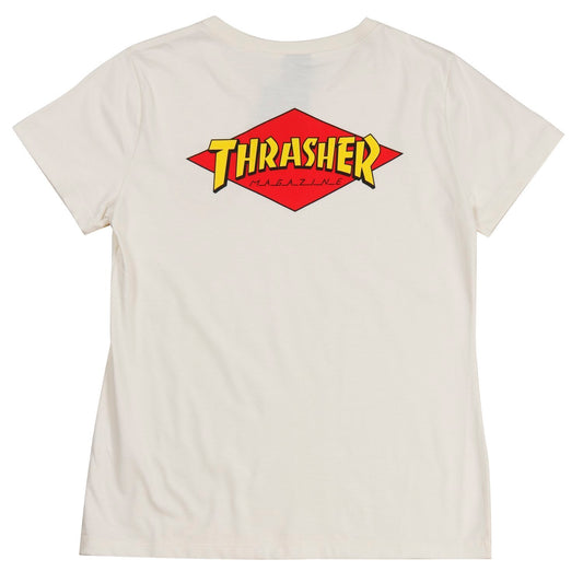 THRASHER x SANTA CRUZ DIAMOND DOT WOMENS WHITE T-SHIRT